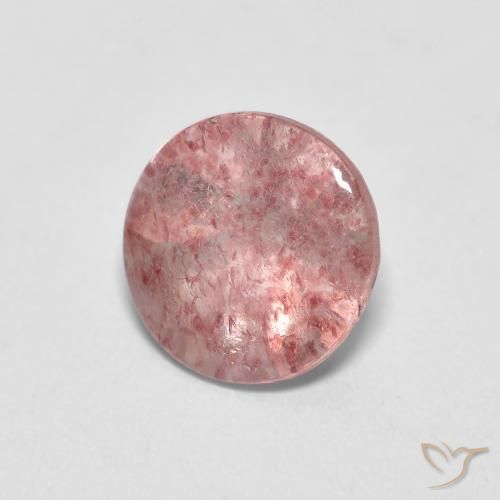 Quarzo fragola Rosa chiaro gomma da masticare naturale da 1.14 ct, Rotondo, Trasparente