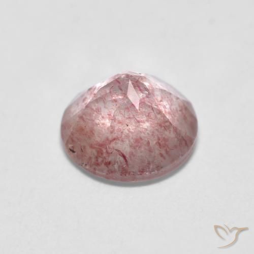 Quarzo fragola Rosa chiaro gomma da masticare naturale da 1.14 ct, Rotondo, Trasparente