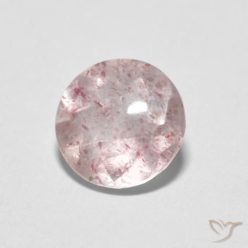 Quarzo fragola Rosa chiaro naturale da 1.09 ct, Rotondo, Trasparente