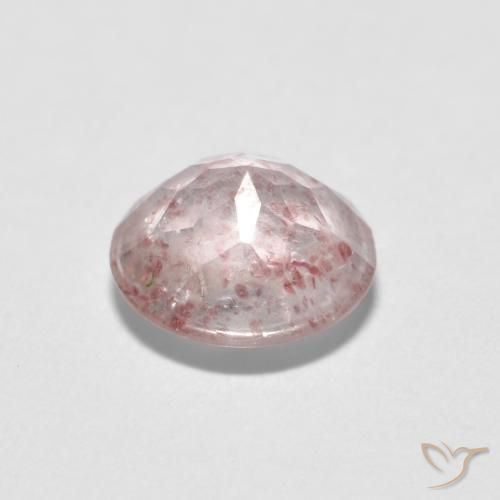 Quarzo fragola Rosa chiaro naturale da 1.09 ct, Rotondo, Trasparente