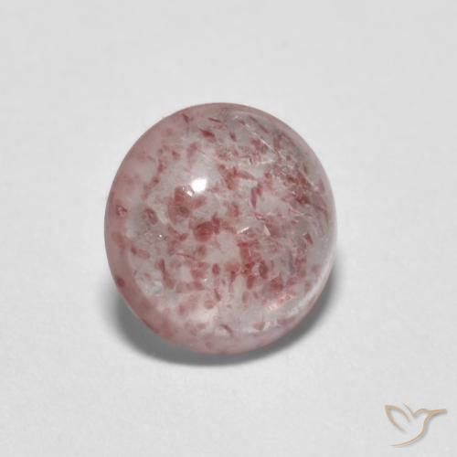 Quarzo fragola Rosa chiaro naturale da 0.90 ct, Rotondo, Trasparente