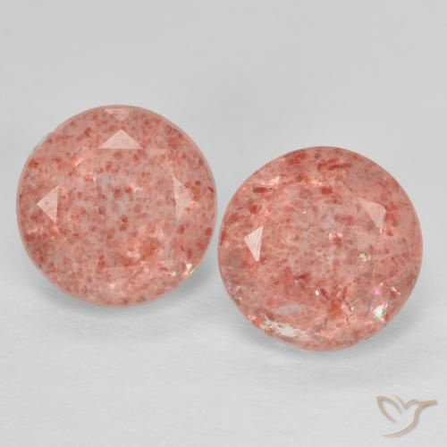 2.62ctw Naturale Rosa medio Quarzo Fragola, Rotondo, Traslucido
