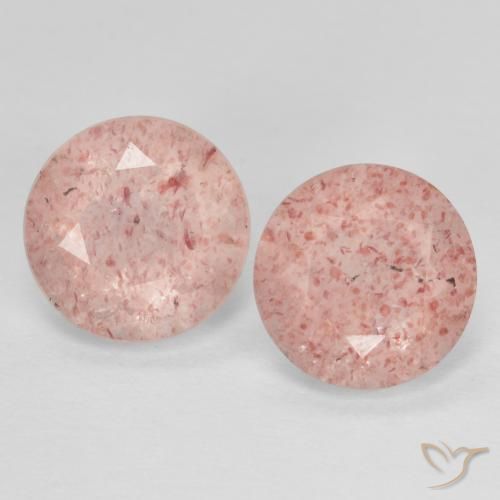 2.28ctw Naturale Rosa intenso rosa Quarzo Fragola, Rotondo, Trasparente