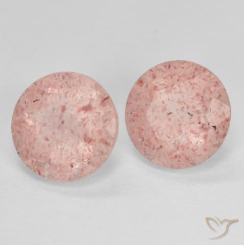Gemme di Quarzo fragola Rosa intenso rosa naturale da 2.28 ct, Rotondo, Trasparente