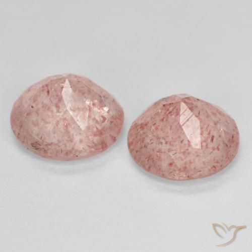 Gemme di Quarzo fragola Rosa intenso rosa naturale da 2.28 ct, Rotondo, Trasparente