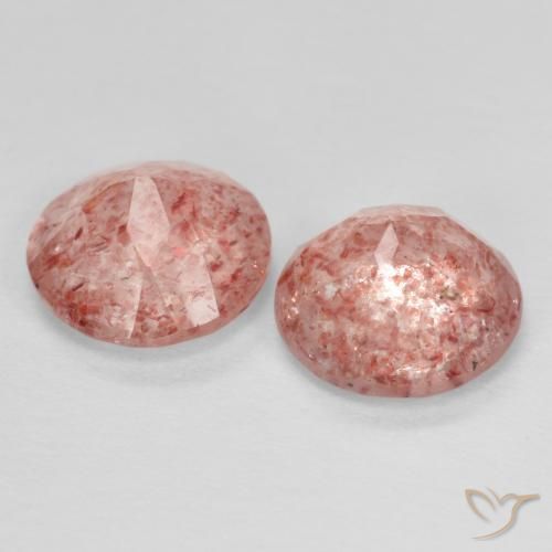 Gemme di Quarzo fragola Rosa rosa naturale da 2.19 ct, Rotondo, Trasparente