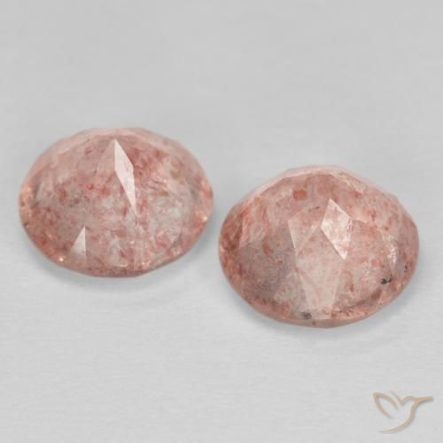 Gemme di Quarzo fragola Rosa arancione naturale da 2.40 ct, Rotondo, Trasparente