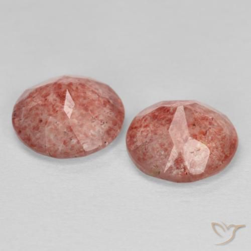 Gemme di Quarzo fragola Rosa rossastra naturale da 2.02 ct, Rotondo, Trasparente