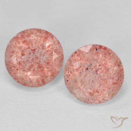 2.29ctw Naturale Rosa medio Quarzo Fragola, Rotondo, Trasparente