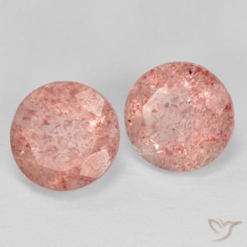 Gemme di Quarzo fragola Rosa medio naturale da 2.29 ct, Rotondo, Trasparente
