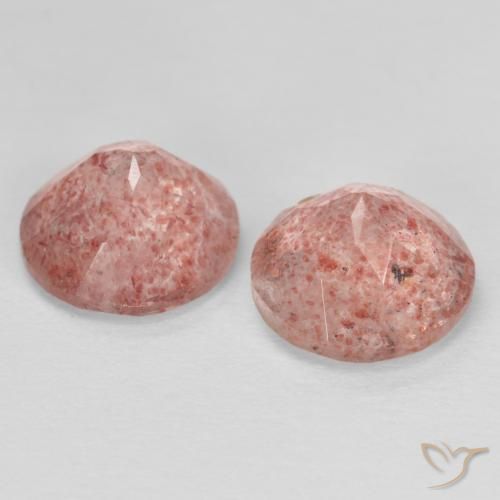 Gemme di Quarzo fragola Rosa medio naturale da 2.29 ct, Rotondo, Trasparente