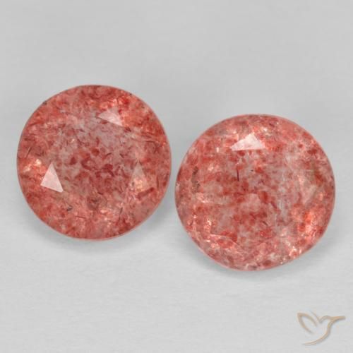 2.17ctw Naturale rosa lampone Quarzo Fragola, Rotondo, Trasparente