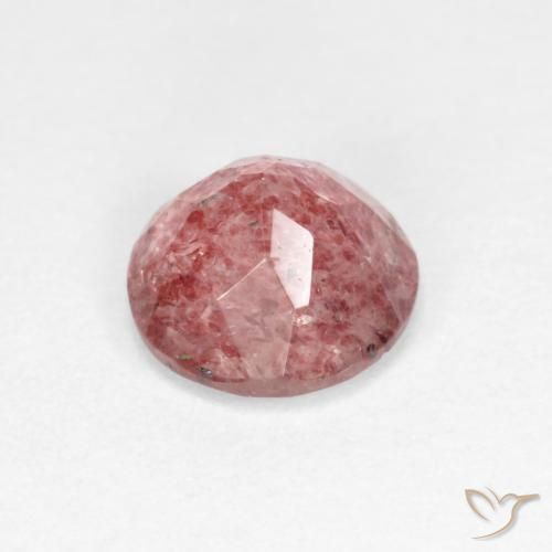 Quarzo fragola Rosa rosa naturale da 1.15 ct, Rotondo, Trasparente