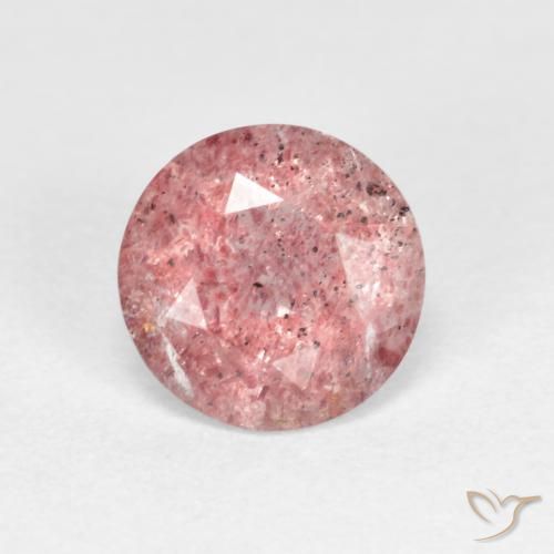 1.06ct Naturale Rosa chiaro gomma da masticare Quarzo Fragola, Rotondo, Trasparente