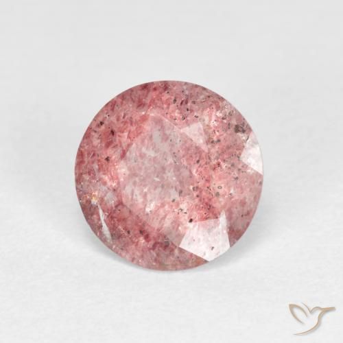 Quarzo fragola Rosa chiaro gomma da masticare naturale da 1.06 ct, Rotondo, Trasparente