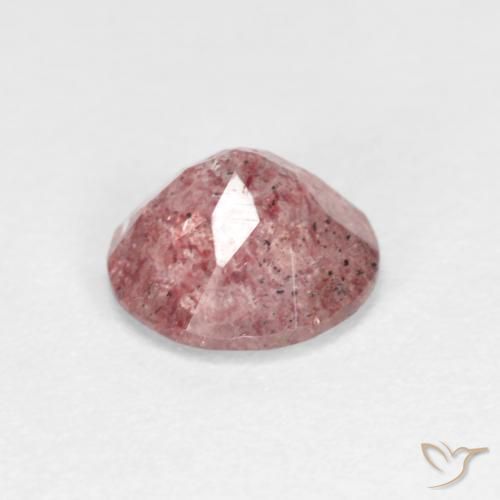Quarzo fragola Rosa chiaro gomma da masticare naturale da 1.06 ct, Rotondo, Trasparente