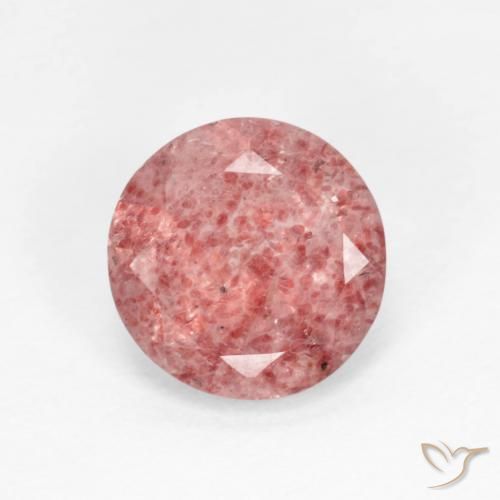 1.22ct Naturale Rosa medio Quarzo Fragola, Rotondo, Trasparente