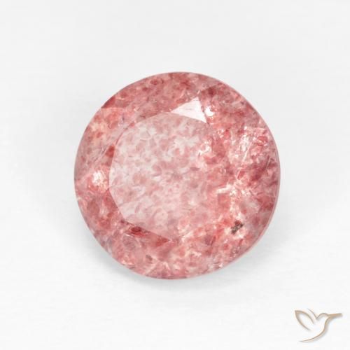 Quarzo fragola rosso indiano naturale da 1.60 ct, Rotondo, Trasparente