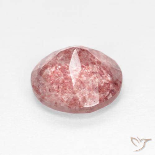 Quarzo fragola rosso indiano naturale da 1.60 ct, Rotondo, Trasparente