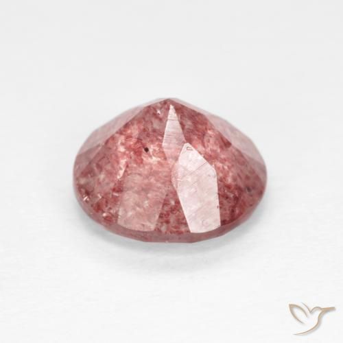 Quarzo fragola rosso indiano naturale da 1.52 ct, Rotondo, Trasparente
