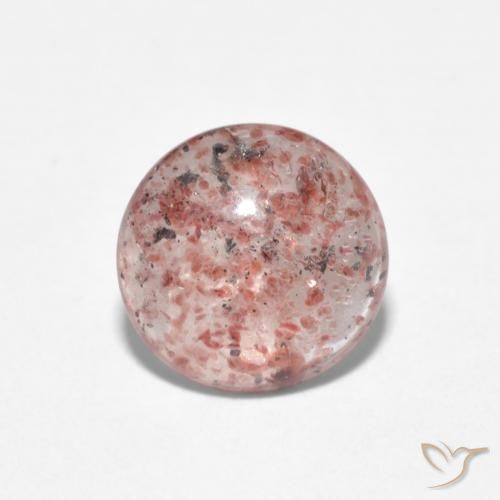 0.98ct Naturale Rosa scuro Quarzo Fragola, Rotondo, Trasparente