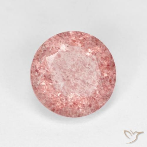 Quarzo fragola Rosa chiaro naturale da 2.16 ct, Rotondo, Trasparente
