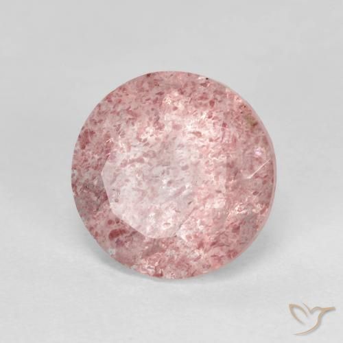 Quarzo fragola Rosa chiaro naturale da 2.72 ct, Rotondo, Trasparente