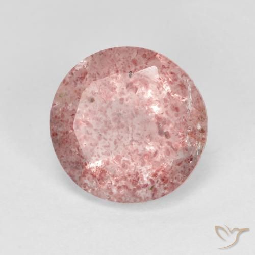 Quarzo fragola Rosa shocking chiaro naturale da 3.19 ct, Rotondo, Trasparente