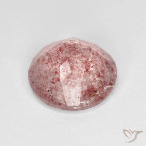 Quarzo fragola Rosa shocking chiaro naturale da 3.19 ct, Rotondo, Trasparente