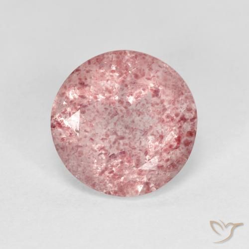 2.28ct Naturale Rosa gomma da masticare Quarzo Fragola, Rotondo, Trasparente