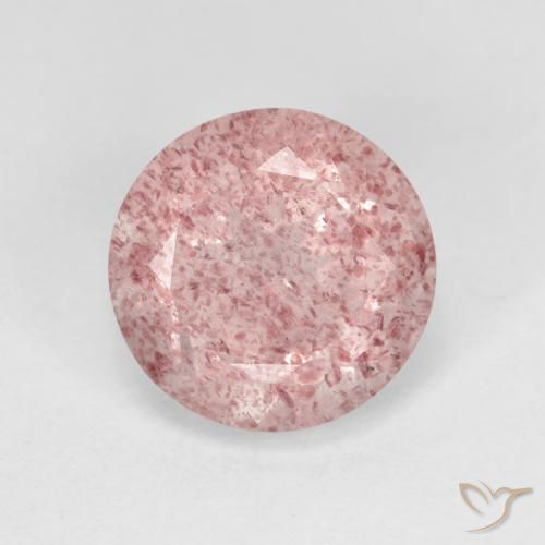 2.47ct Naturale Rosa chiaro gomma da masticare Quarzo Fragola, Rotondo, Trasparente
