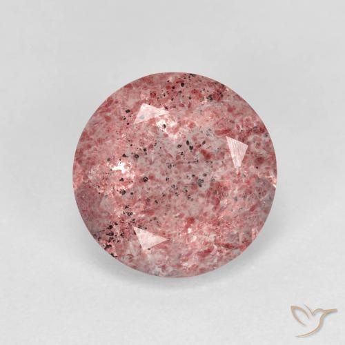 2.49ct Naturale Rosa scuro Quarzo Fragola, Rotondo, Trasparente