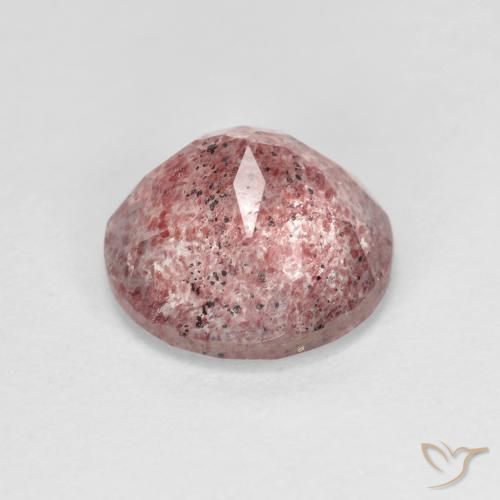 Quarzo fragola Rosa scuro naturale da 2.49 ct, Rotondo, Trasparente