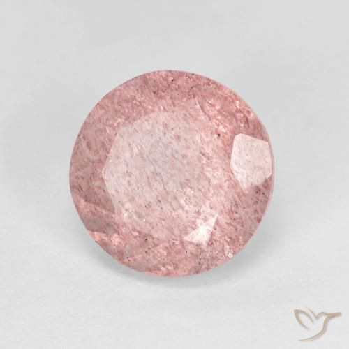 Quarzo fragola Rosa chiaro naturale da 2.63 ct, Rotondo, Trasparente
