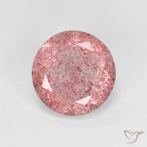 2.35ct Naturale Rosa shocking chiaro Quarzo Fragola, Rotondo, Trasparente