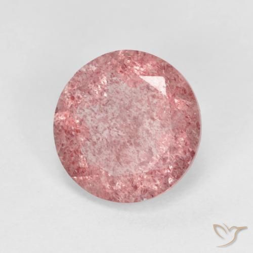Quarzo fragola Rosa shocking chiaro naturale da 2.35 ct, Rotondo, Trasparente