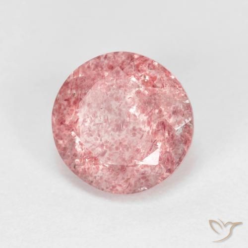 Quarzo fragola Rosa chiaro naturale da 2.57 ct, Rotondo, Trasparente