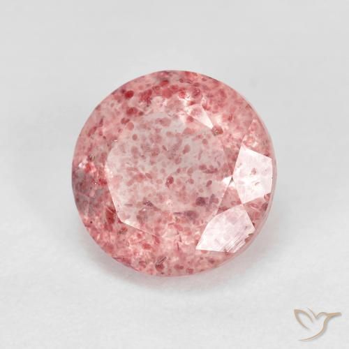 Quarzo fragola Rosa chiaro naturale da 2.84 ct, Rotondo, Trasparente