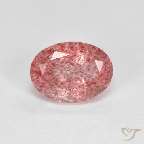 Quarzo fragola Rosa gomma da masticare naturale da 1.41 ct, Ovale, Trasparente