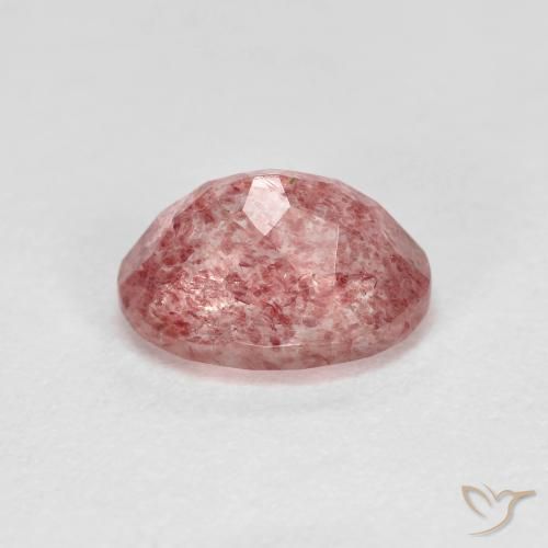 Quarzo fragola Rosa gomma da masticare naturale da 1.41 ct, Ovale, Trasparente
