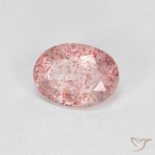 1.20ct Naturale Rosa chiaro Quarzo Fragola, Ovale, Trasparente