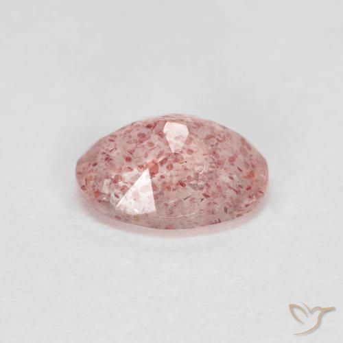 Quarzo fragola Rosa chiaro naturale da 1.20 ct, Ovale, Trasparente