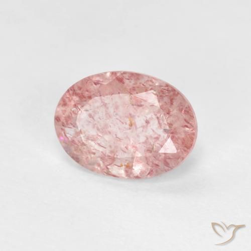 Quarzo fragola Rosa chiaro naturale da 1.16 ct, Ovale, Trasparente