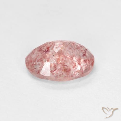 Quarzo fragola Rosa chiaro naturale da 1.16 ct, Ovale, Trasparente
