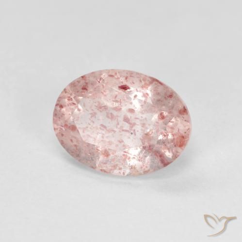1.21ct Naturale Rosa chiaro Quarzo Fragola, Ovale, Trasparente