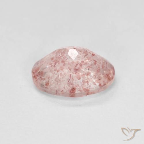 Quarzo fragola Rosa chiaro naturale da 1.21 ct, Ovale, Trasparente