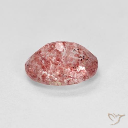 Quarzo fragola rosa lampone naturale da 1.26 ct, Ovale, Trasparente