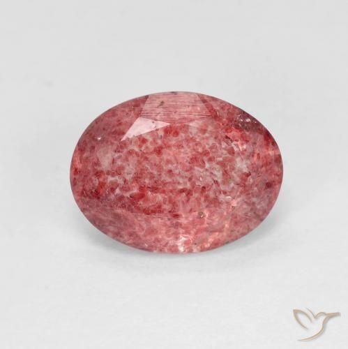 1.72ct Naturale Rosso brillante Quarzo Fragola, Ovale, Trasparente