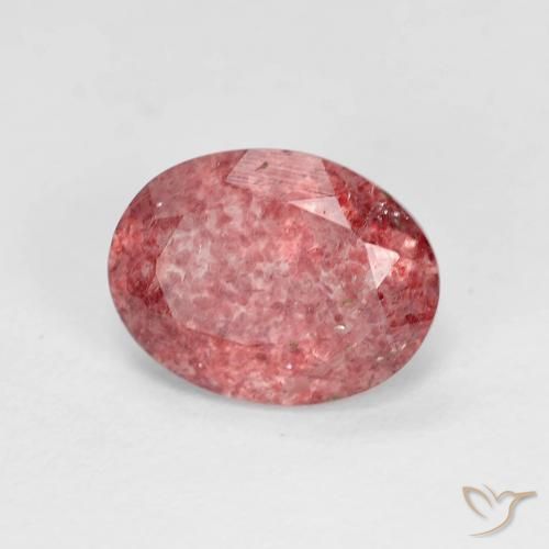 Quarzo fragola Rosso brillante naturale da 1.72 ct, Ovale, Trasparente
