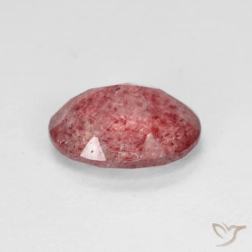 Quarzo fragola Rosso brillante naturale da 1.72 ct, Ovale, Trasparente